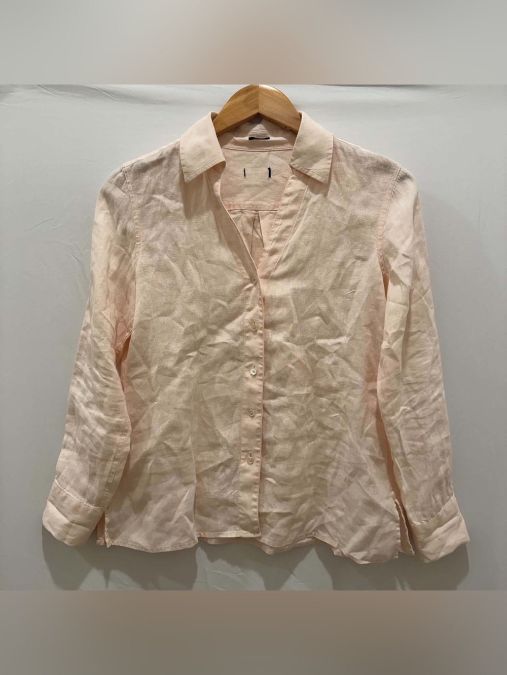 Women’s Pale Pink pure Irish Linen Button-Down Shirt - Lightweight Collared Top